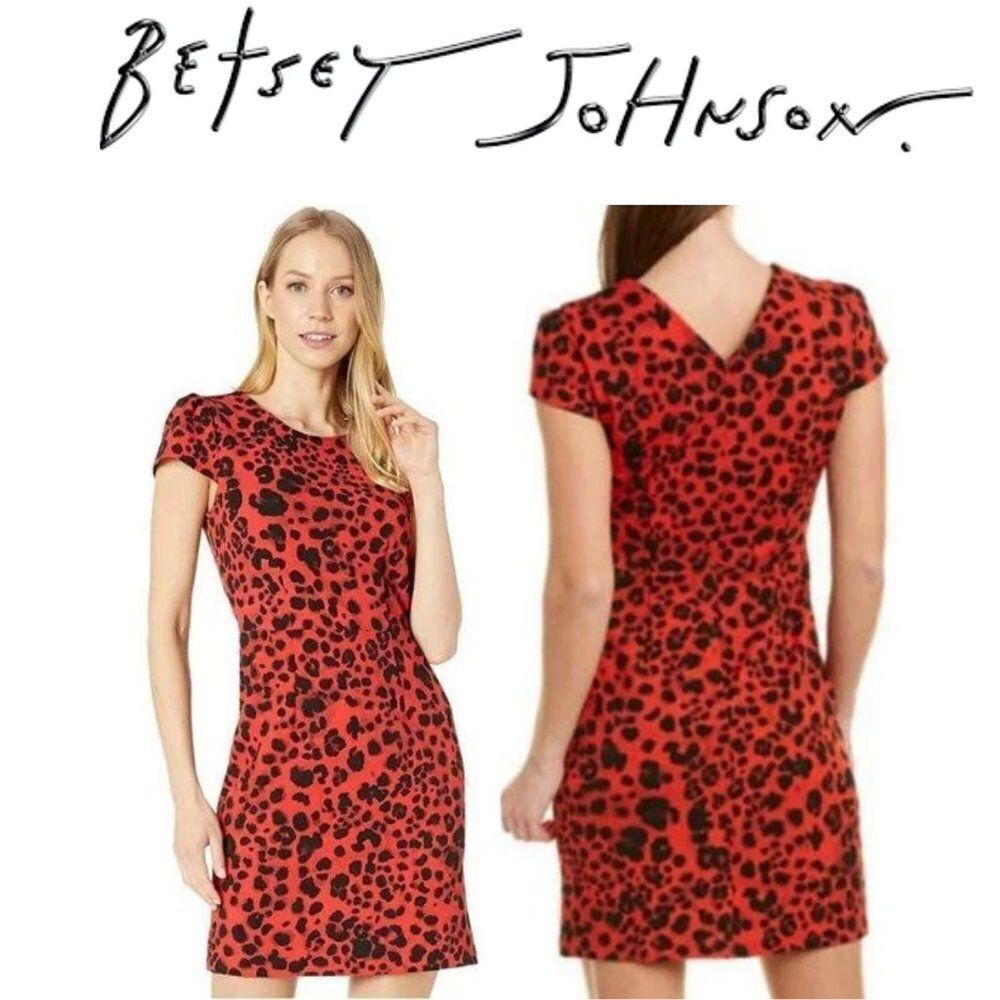 NWT Betsey Johnson  Red Leopard Printed Dress 2P